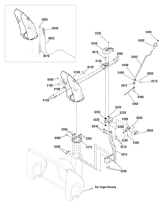 Discharge Chute Diagram and Parts List for 1696376-00 2012 Briggs and Stratton Snow Blower